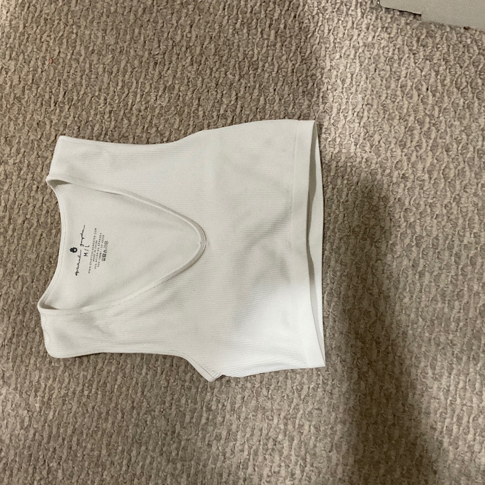 Spiritual gangster lined white bra top